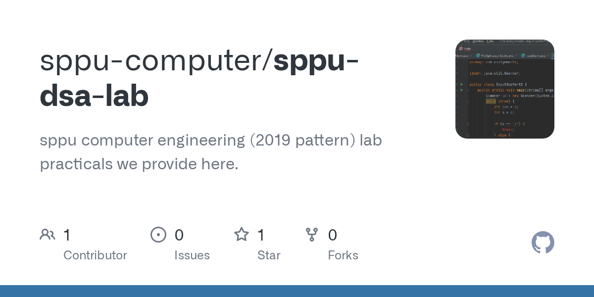 GitHub sppu computer engineering (2019 pattern) lab practicals we