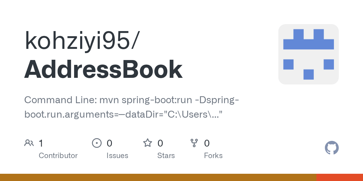 GitHub kohziyi95/AddressBook Command Line mvn springbootrun