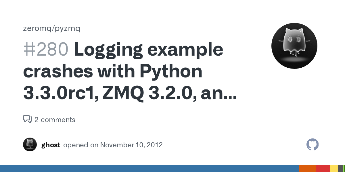 Logging example crashes with Python 3.3.0rc1, ZMQ 3.2.0, and pyzmq 2.2