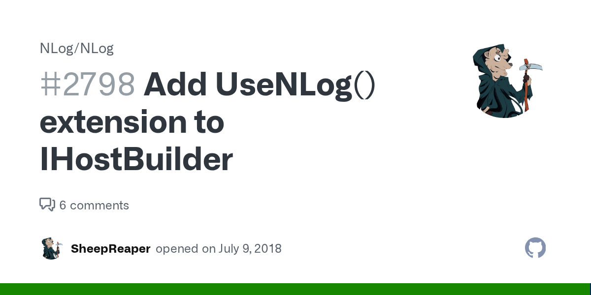 Add UseNLog() extension to IHostBuilder · Issue 2798 · NLog/NLog · GitHub