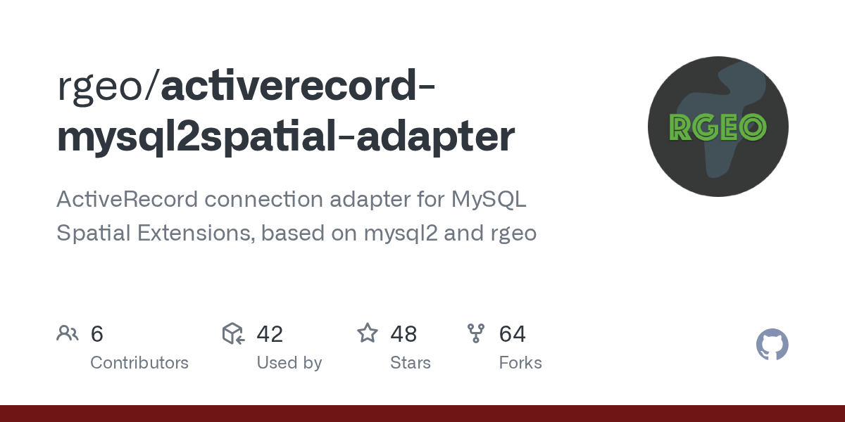 GitHub rgeo/activerecordmysql2spatialadapter ActiveRecord