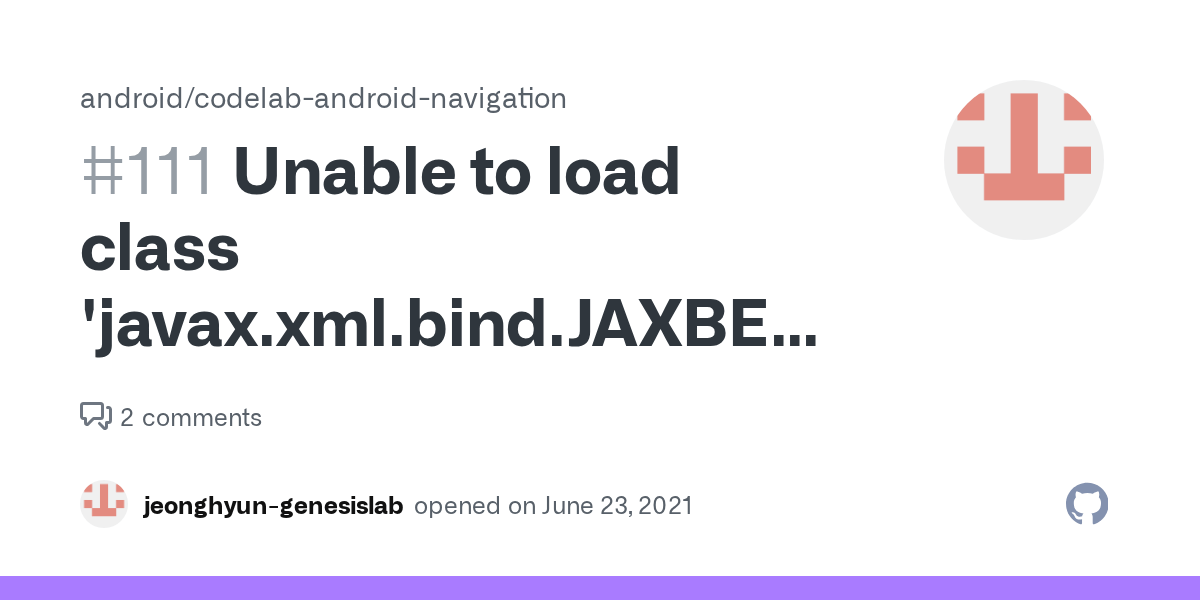 Unable to load class 'javax.xml.bind.JAXBException'. This is an
