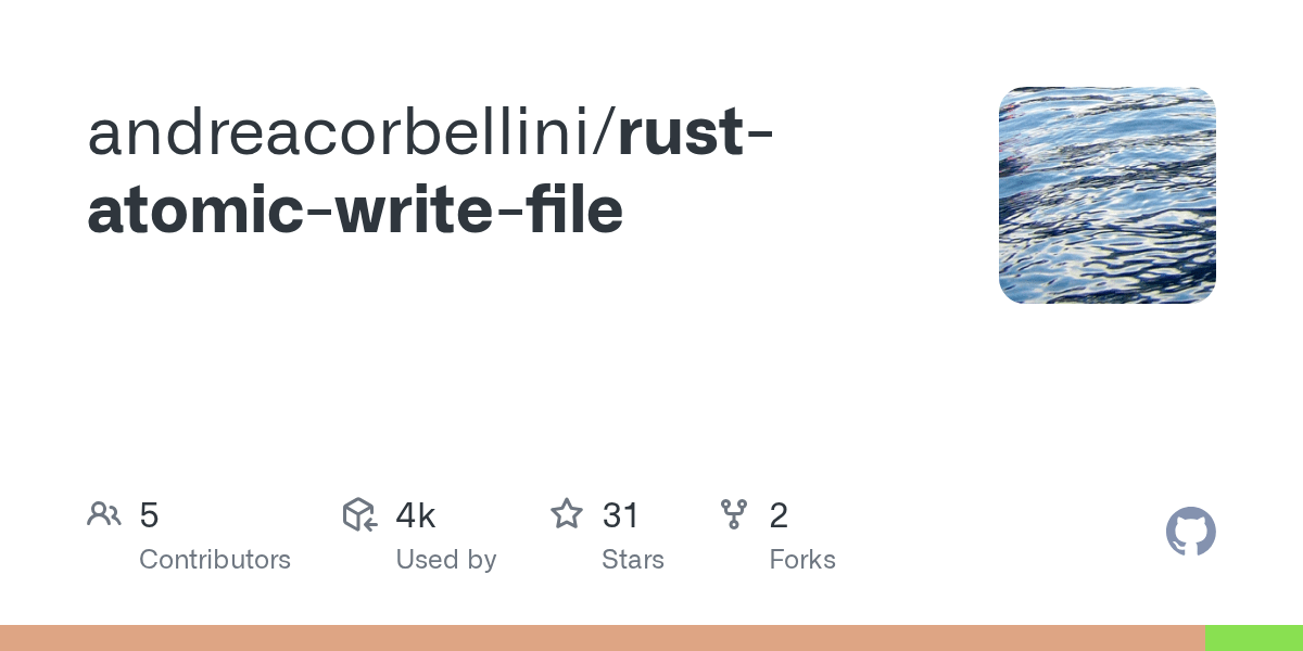 GitHub andreacorbellini/rustatomicwritefile