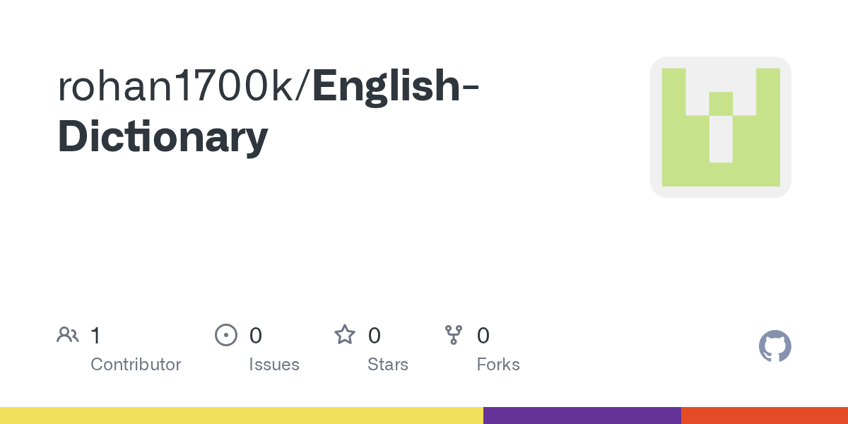 GitHub rohan1700k/EnglishDictionary