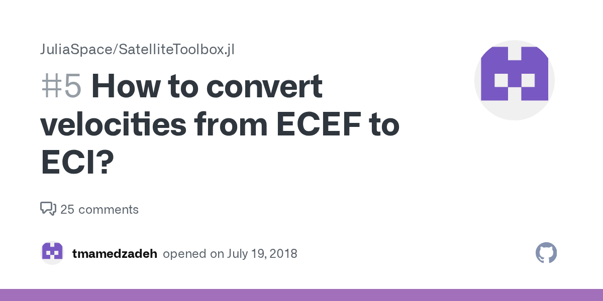 How to convert velocities from ECEF to ECI? · Issue 5 · JuliaSpace