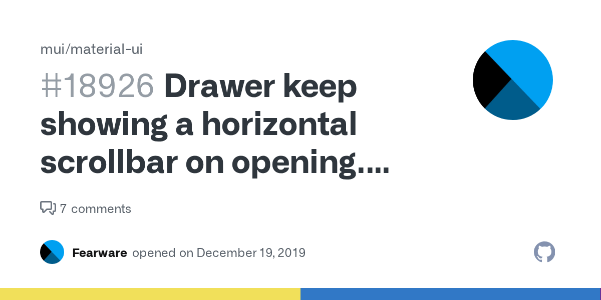 Drawer keep showing a horizontal scrollbar on opening. (Mini variant