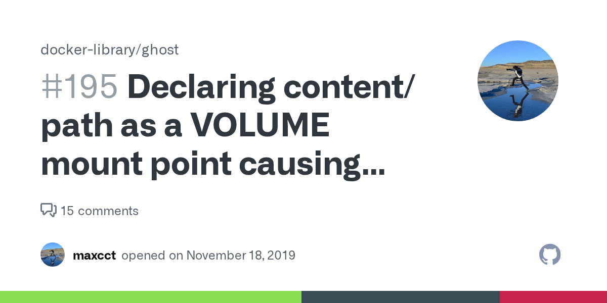Declaring content/ path as a VOLUME mount point causing problems