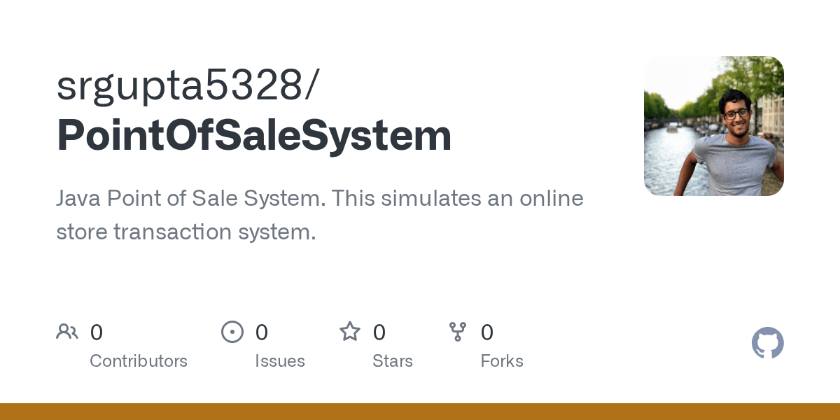 GitHub srgupta5328/PointOfSaleSystem Java Point of Sale System. This