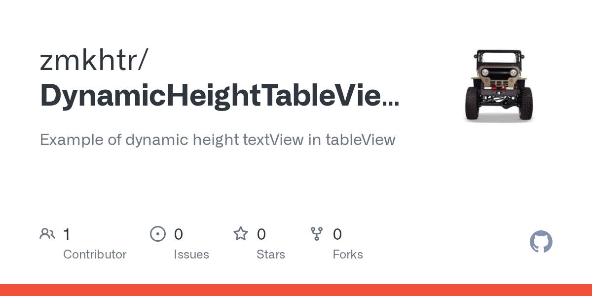 GitHub zmkhtr/DynamicHeightTableViewExample Example of dynamic