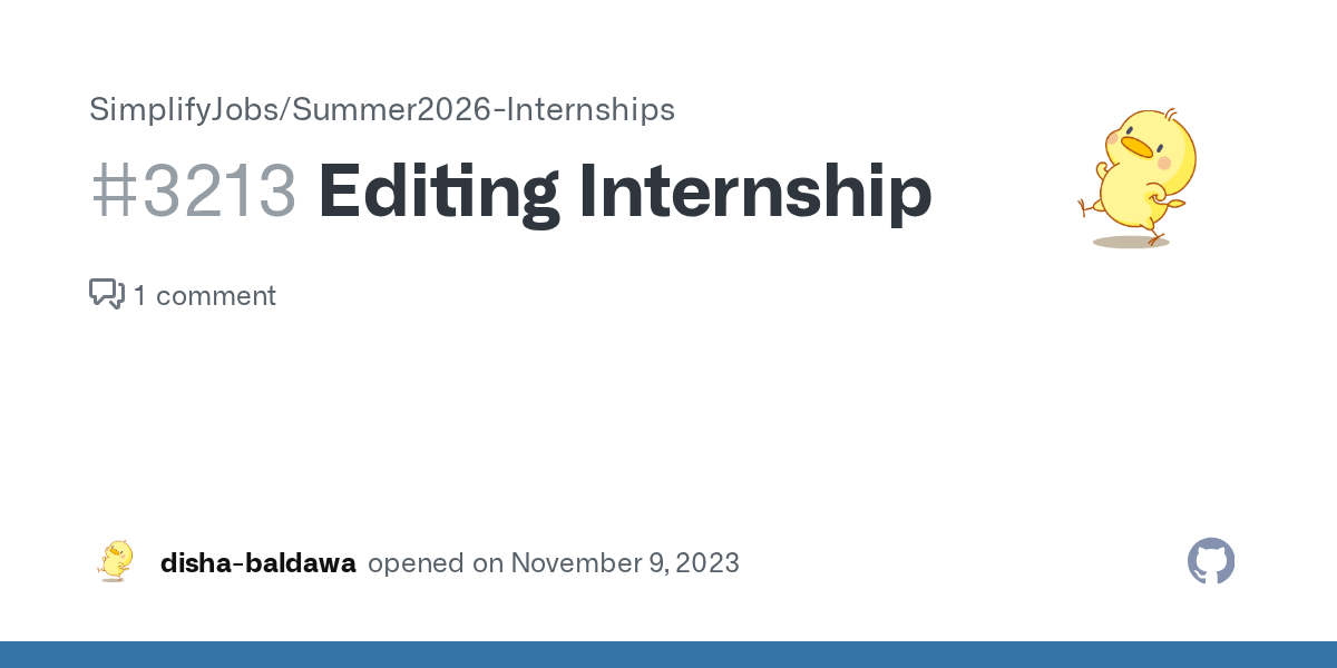 Editing Internship · Issue 3213 · SimplifyJobs/Summer2024Internships