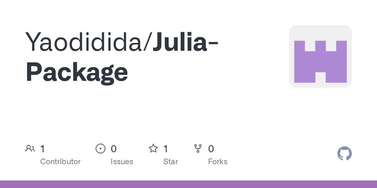 GitHub Yaodidida/JuliaPackage