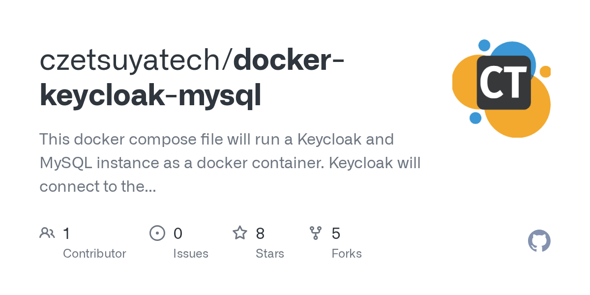 GitHub czetsuya/dockerkeycloakmysql This docker compose file will