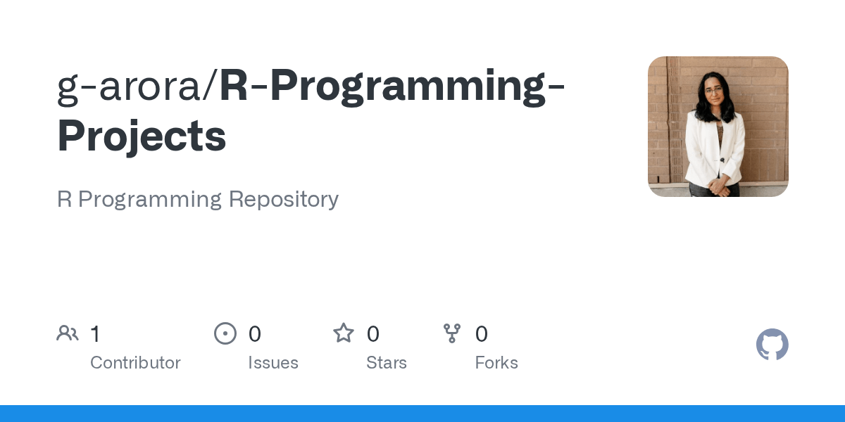 GitHub garora/RProgrammingProjects R Programming Repository