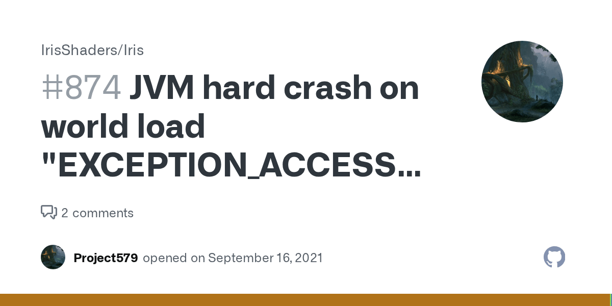 JVM hard crash on world load "EXCEPTION_ACCESS_VIOLATION (0xc0000005)" · Issue 874