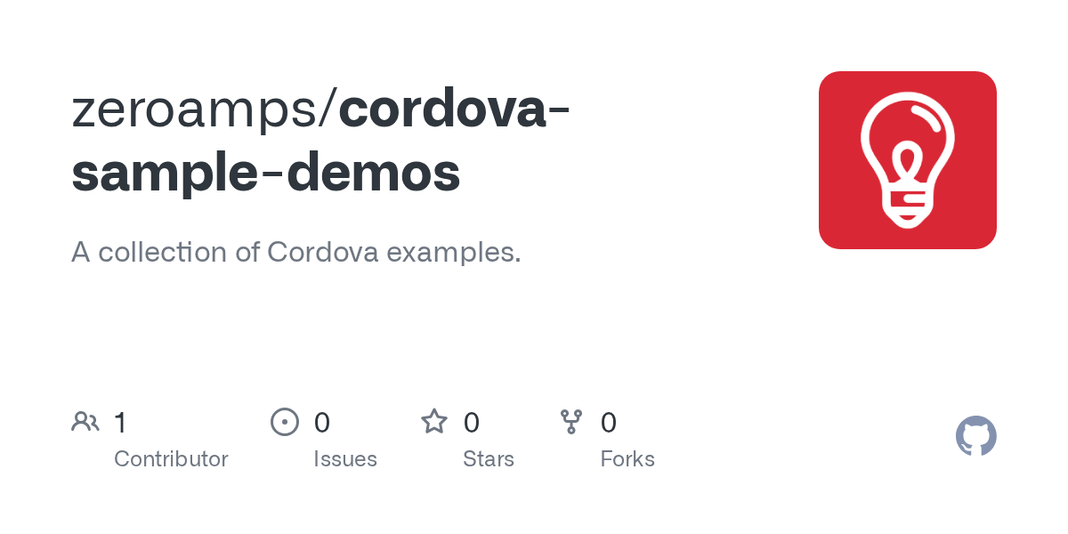GitHub zeroamps/cordovasampledemos A collection of Cordova examples.