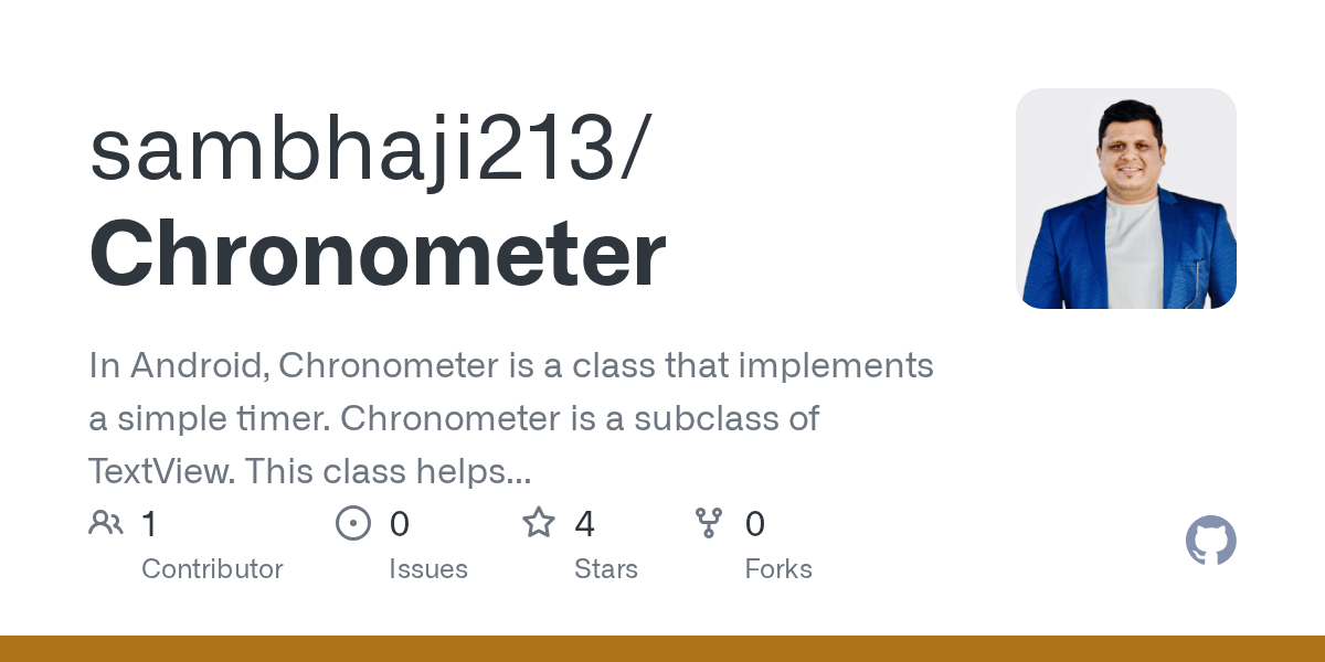 GitHub sambhaji213/Chronometer In Android, Chronometer is a class