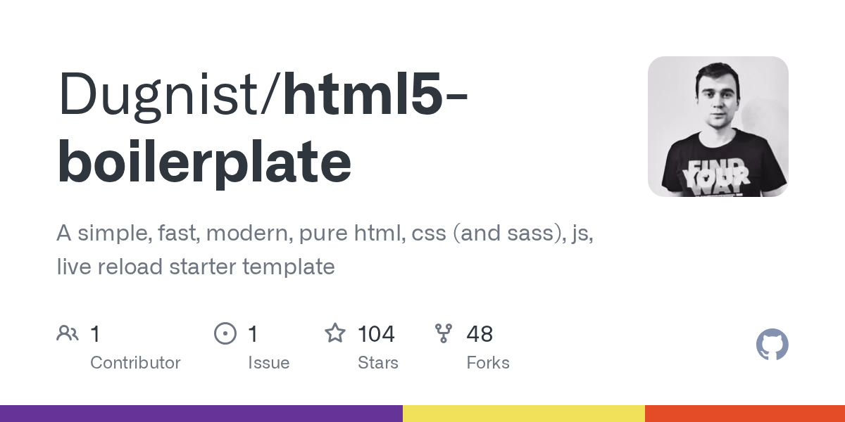 GitHub Dugnist/html5boilerplate A simple, fast, modern, pure html