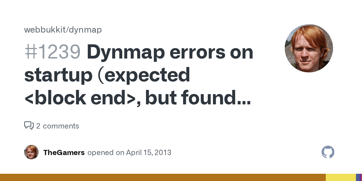 Dynmap errors on startup (expected , but found BlockSequenceStart