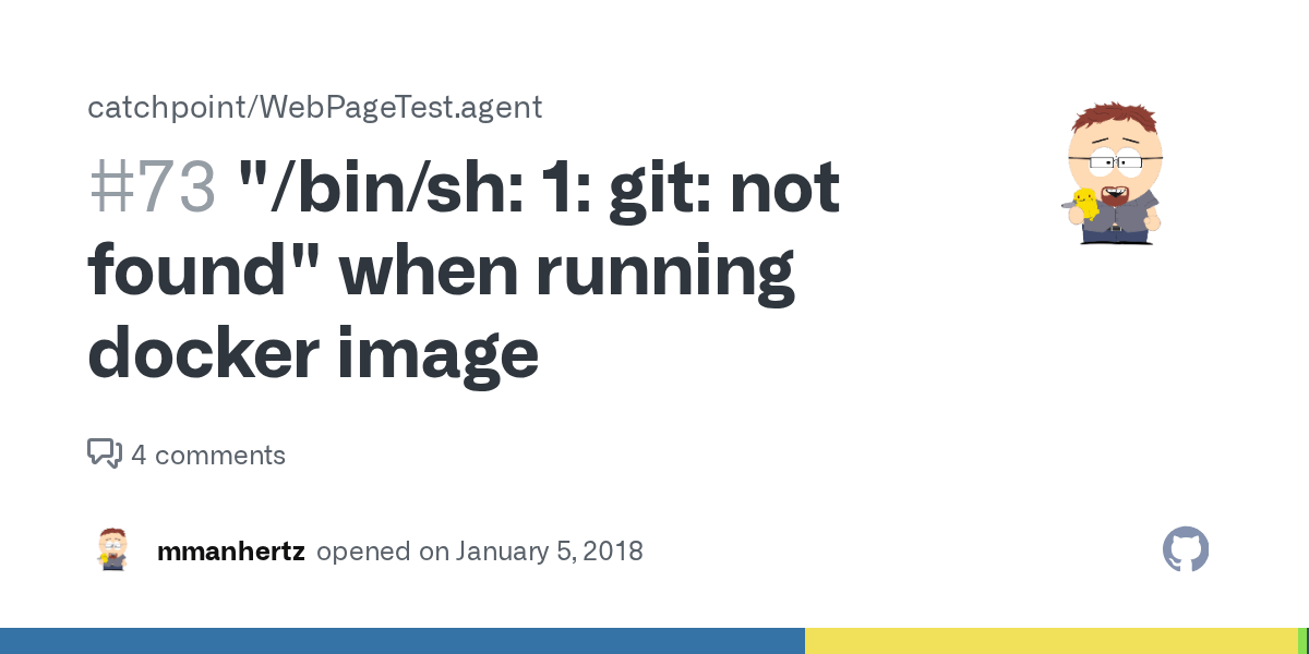 "/bin/sh 1 git not found" when running docker image · Issue 73