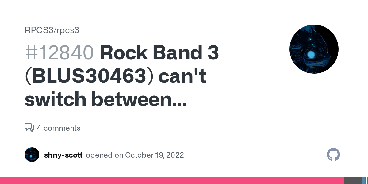 Rock Band 3 (BLUS30463) can't switch between Quickplay/Practice without