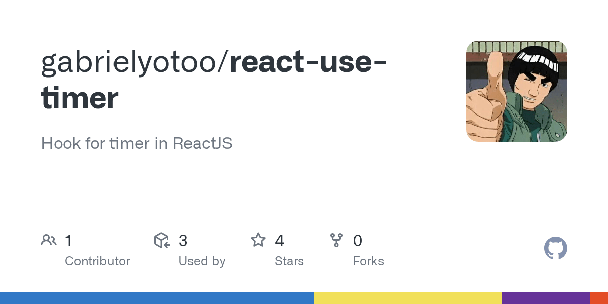 GitHub gabrielyotoo/reactusetimer Hook for timer in ReactJS