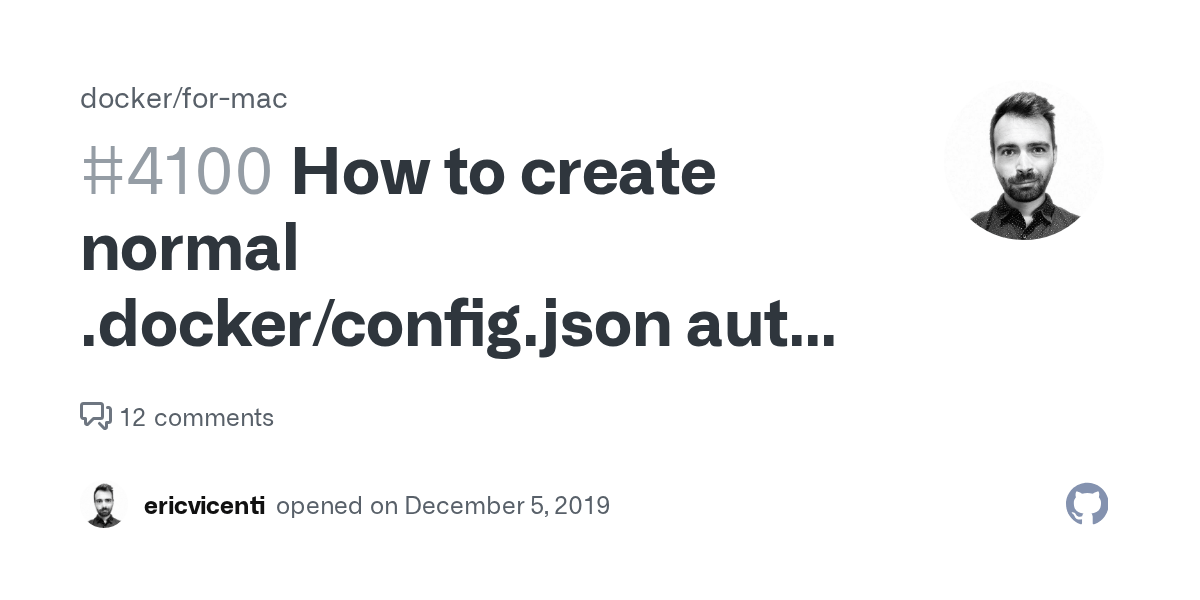 How to create normal .docker/config.json auth file · Issue 4100