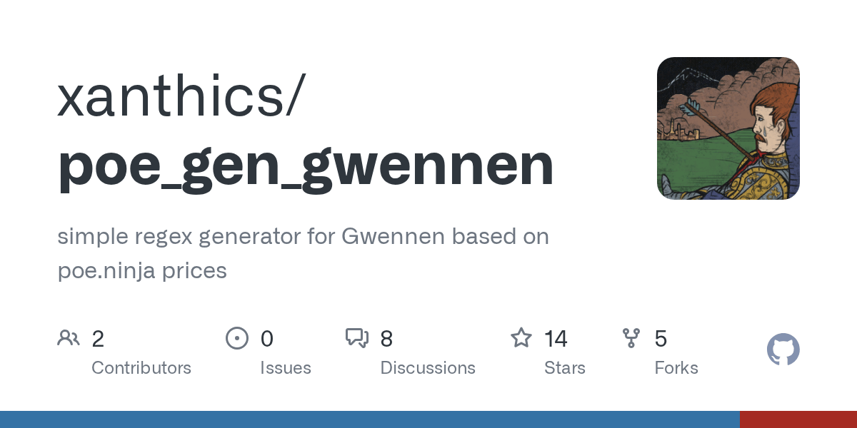 GitHub xanthics/poe_gen_gwennen simple regex generator for Gwennen