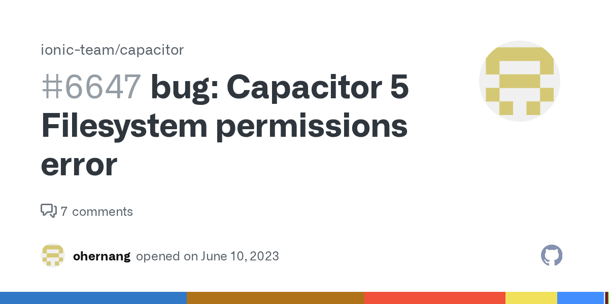 bug Capacitor 5 Filesystem permissions error · Issue 6647 · ionic