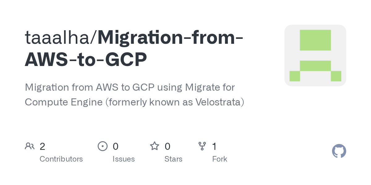 GitHub taaalha/MigrationfromAWStoGCP Migration from AWS to GCP