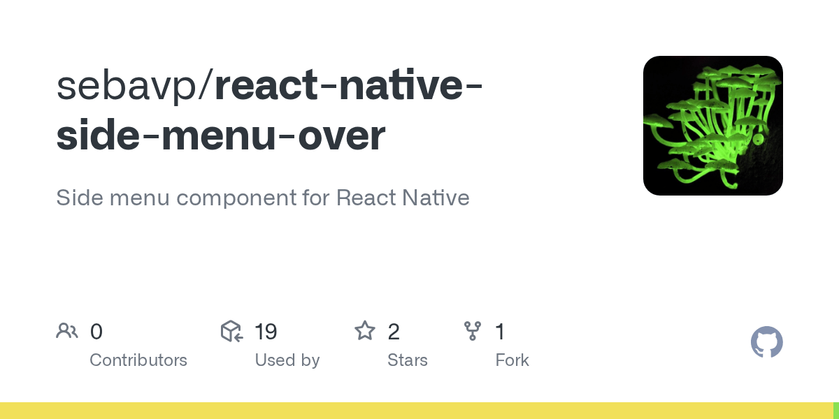 GitHub sebavp/reactnativesidemenuover Side menu component for