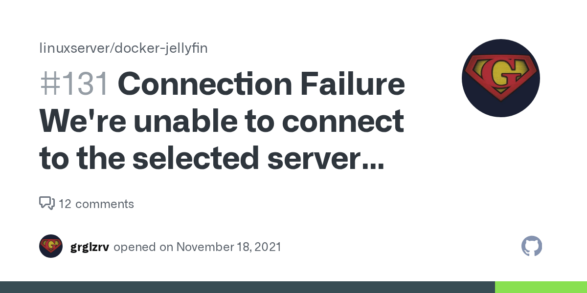 Connection Failure We're unable to connect to the selected server right