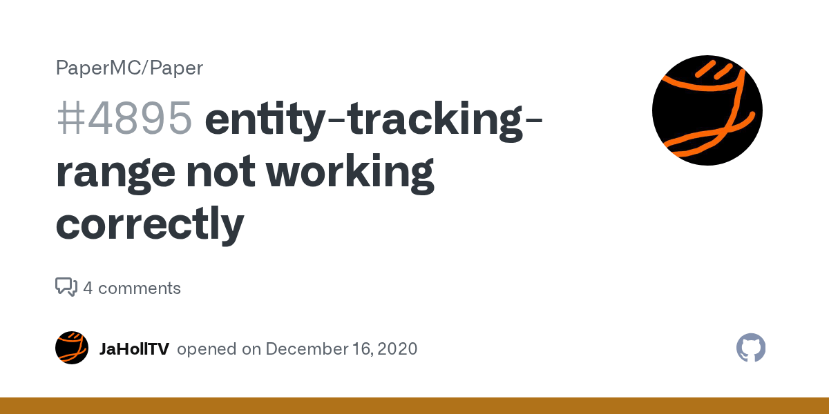 entitytrackingrange not working correctly · Issue 4895 · PaperMC/Paper · GitHub