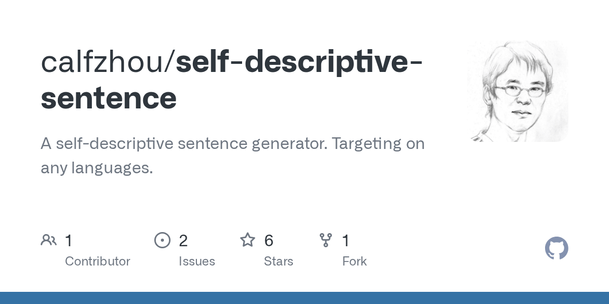 GitHub calfzhou/selfdescriptivesentence A selfdescriptive