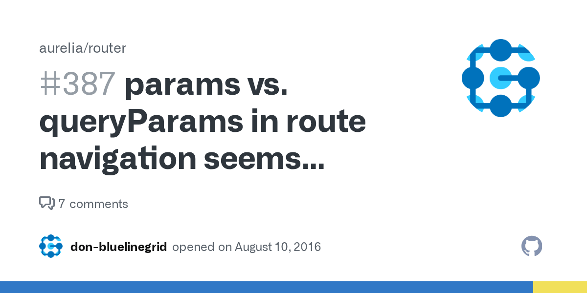 params vs. queryParams in route navigation seems broken · Issue 387