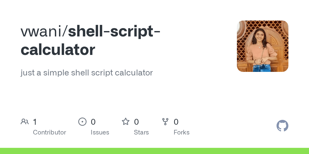 GitHub vwani/shellscriptcalculator just a simple shell script