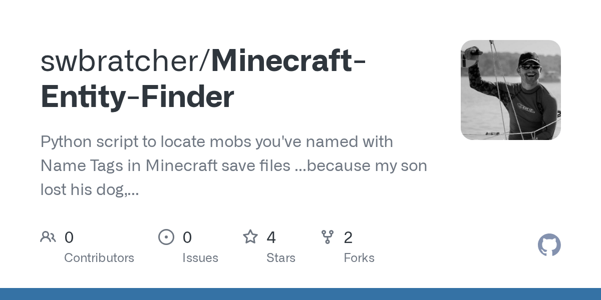 GitHub swbratcher/MinecraftEntityFinder Python script to locate
