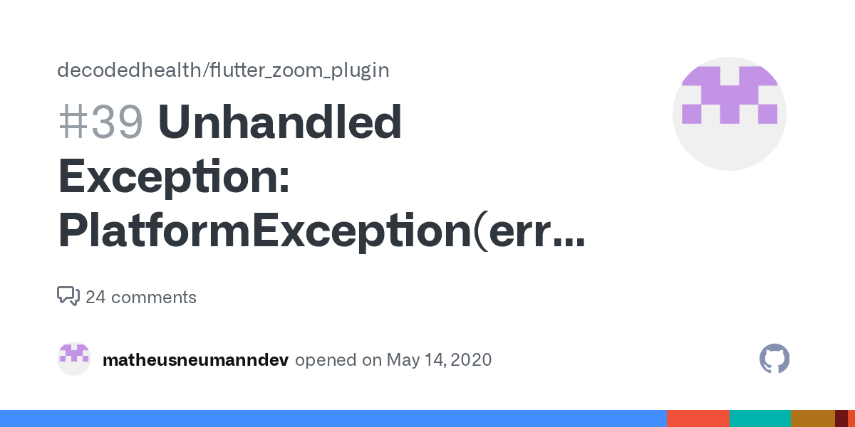 Unhandled Exception PlatformException(error, java.lang