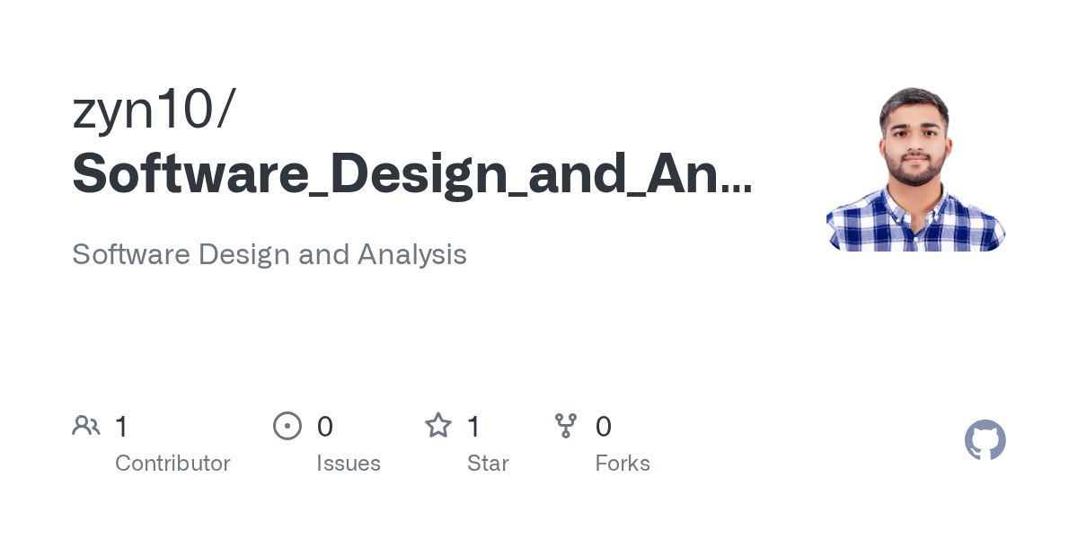 GitHub zyn10/Software_Design_and_Analysis Software Design and Analysis