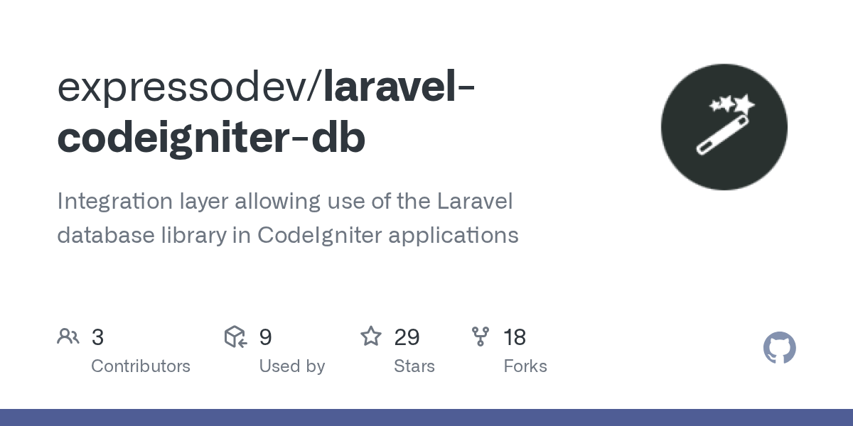 GitHub expressodev/laravelcodeigniterdb Integration layer allowing