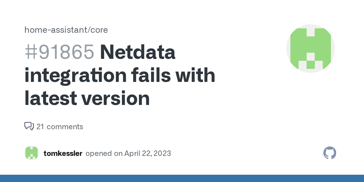 Netdata integration fails with latest version · Issue 91865 · home