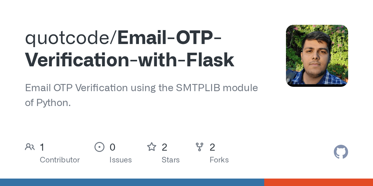 GitHub quotcode/EmailOTPVerificationwithFlask Email OTP