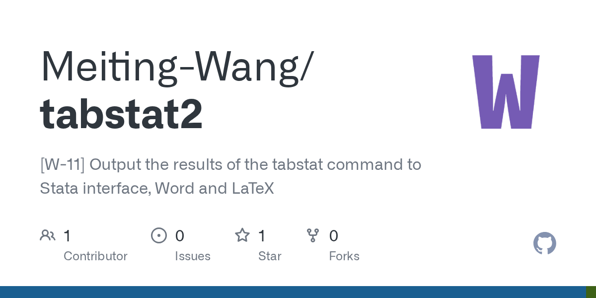 GitHub MeitingWang/tabstat2 [W11] Output the results of the
