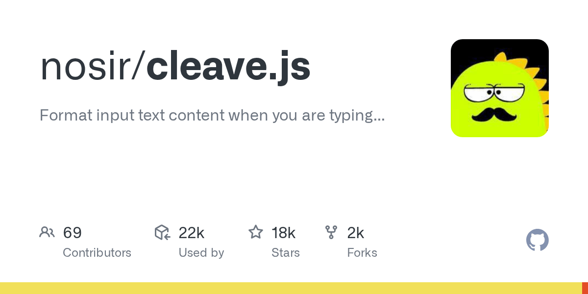 cleave.js/doc.md at master · nosir/cleave.js · GitHub