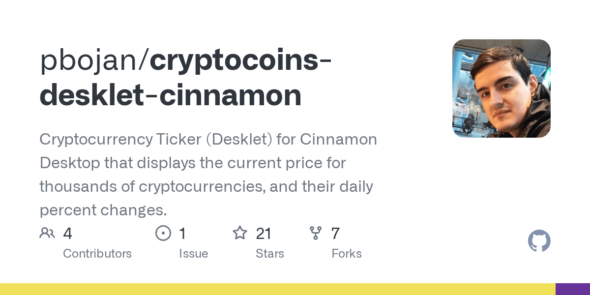 GitHub pbojan/cryptocoinsdeskletcinnamon Cinnamon Cryptocurrency
