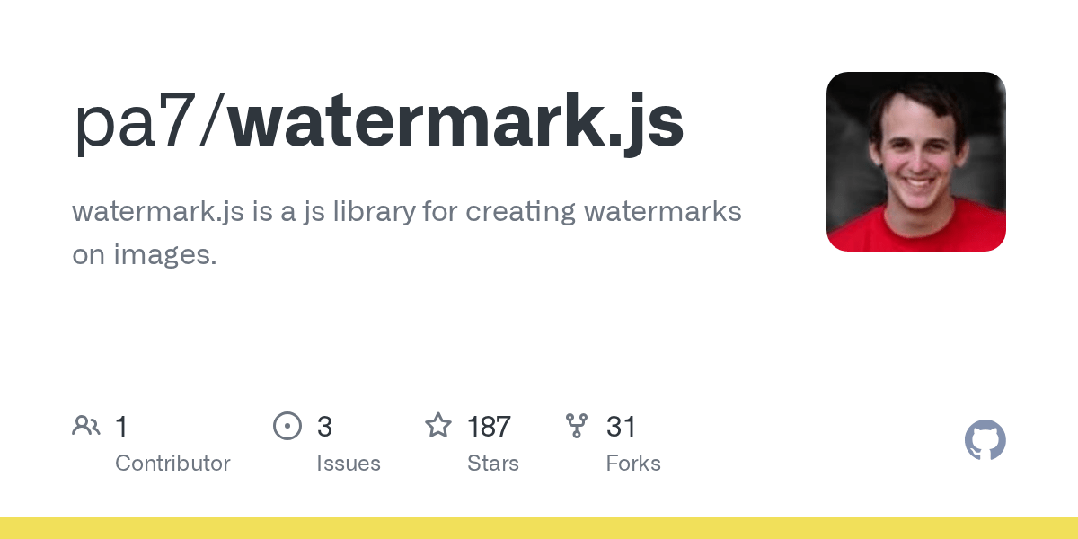 GitHub pa7/watermark.js watermark.js is a js library for creating