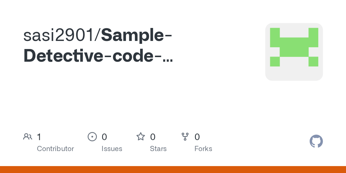 GitHub sasi2901/SampleDetectivecodelanguagegenerator