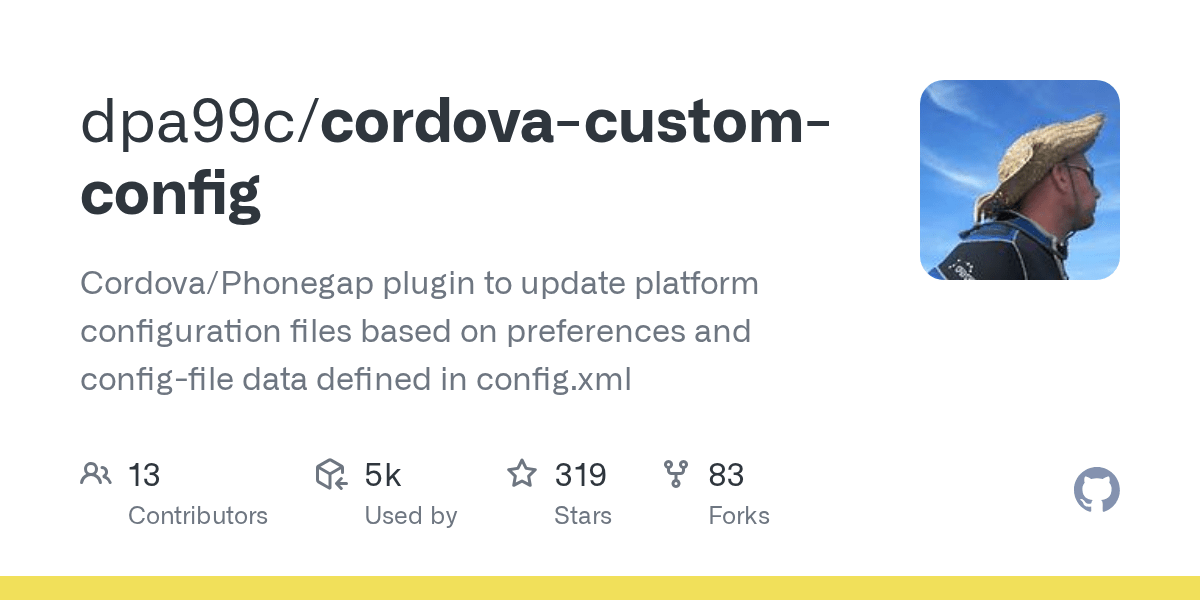 GitHub dpa99c/cordovacustomconfig Cordova/Phonegap plugin to update platform configuration