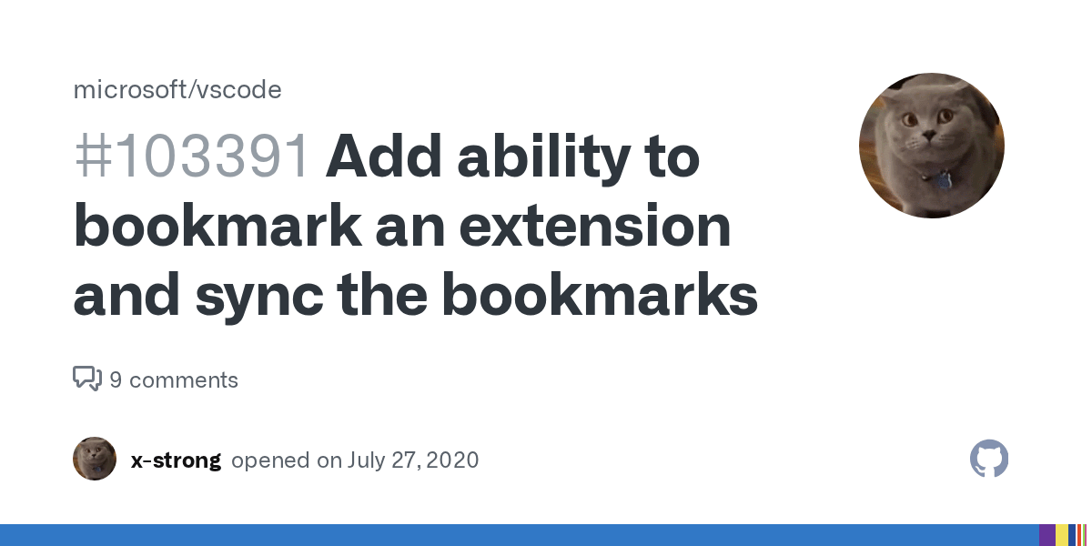 Add ability to bookmark an extension and sync the bookmarks · Issue