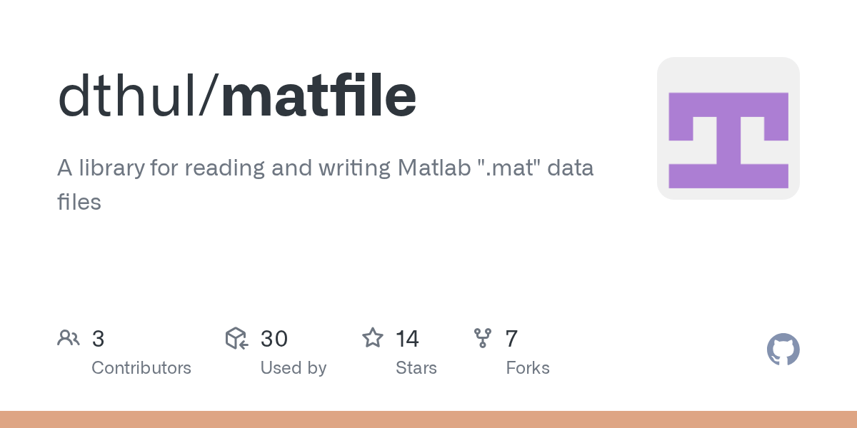 GitHub dthul/matfile A library for reading and writing Matlab ".mat