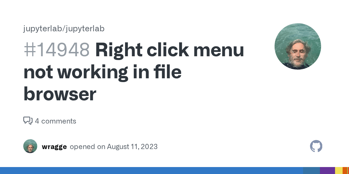 Right click menu not working in file browser · Issue 14948